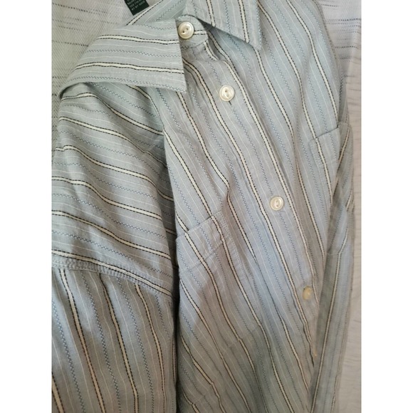 LRL Lauren Jeans Co. light blue striped button down sz 1x double pockets - Picture 7 of 8